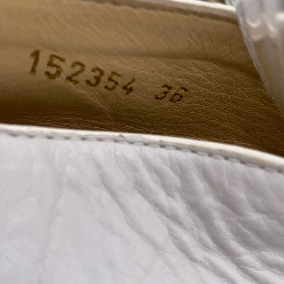 Looky White Leather Slingback Peep Toe Cutout Heeled Sandals Bootie Size 36 US 6 - Picture 9 of 16